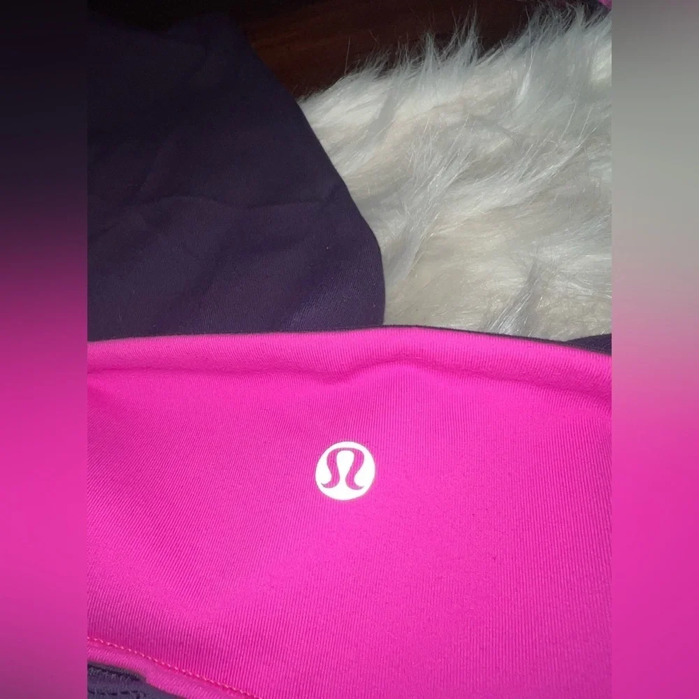 Lululemon Reversible Cropped Leggings Size 4 Blue Pink 21” Inseam Wunder Under